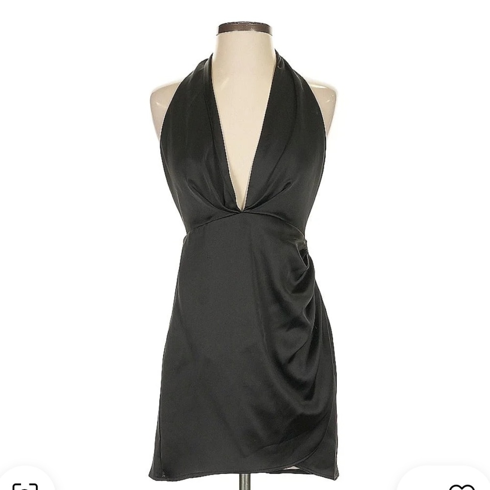 Zara Black Satin Dress